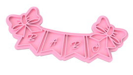 Baby banner stempel  & cookie cutter - 2 delig