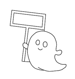 spookje met bord cookie cutter 8 cm