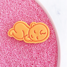 Slapende baby stempel  & cookie cutter - 2 delig