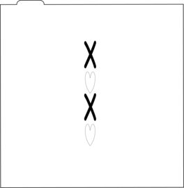 XOXO stick cookie cutter & stencil