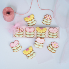moederdag bloemen  cookie cutters 4 - delig & hulp stencils