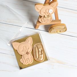 Chihuahua stempel  & cookie cutter - 2 delig