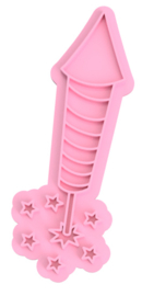 Vuurpijl stempel  & cookie cutter - 2 delig