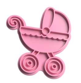 Kinderwagen stempel  & cookie cutter - 2 delig