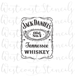 Whiskey label cookie stencil