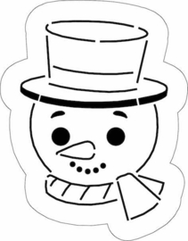 Sneeuwman cookie cutter & hulp stencil