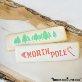 Cookie Stick Stencil - North Pole Sign