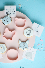 KD Collectie diertjes cookie cutters incl. 5 bijpassende kaartjes