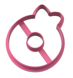 Donut met strik 8,5 cm cookie cutter