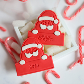 Santa banner stempel & cookie cutter - 2 delig