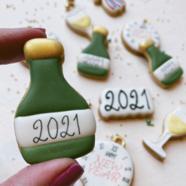 Nieuwjaar 2022 set 5 delig Chubby 5,5 cm cookie cutter set