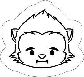 Wolfje cookie cutter & hulp stencil (voorbeeld incl.)