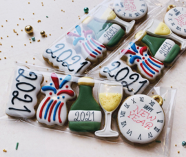 Nieuwjaar 2022 set 5 delig Chubby 5,5 cm cookie cutter set