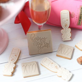 Champagne glas stempel  & cookie cutter - 2 delig