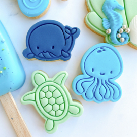 under the sea mini's stempel & cookie cutter 6 delig met handvat