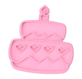 Taart stempel  & cookie cutter - 2 delig