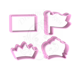 Koningsspelen mini's 4 delig cookie cutter set