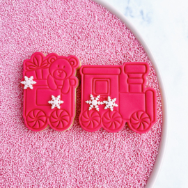 Santa express wagon stempel & cookie cutter - 2 delig