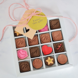 Bonbon stempel set & cookie cutters 9-delig doosje wit