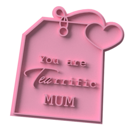 Theezakje 2 stempel & cookie cutter 3-delig