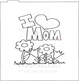 I love mom silk - stencil