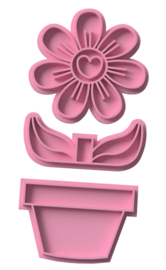 Bloemen set stempels & cookie cutters - 6 delig