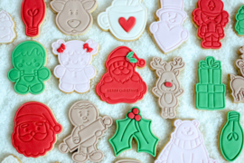 Santa banner # & cookie cutter - 2 delig