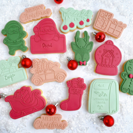 Kerst-  letters to santa christmas cookie out boss & cookie cutter -  2 delig