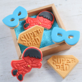 Super papa stempel  & cookie cutter - 2 delig