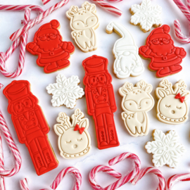 Santa stempel & cookie cutter - 2 delig