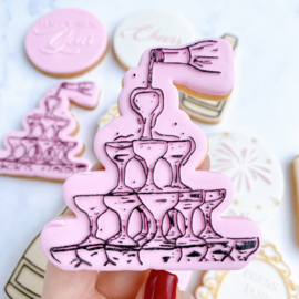 Nieuwjaar - Champagne toren & cookie cutter - 2 delig