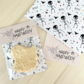 spookje met bloemen stempel/outboss & cookie cutter - 2 delig