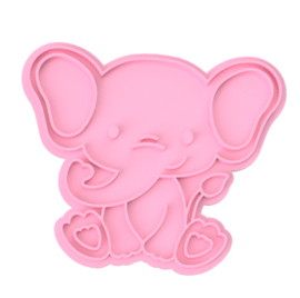 olifant baby stempel  & cookie cutter - 2 delig