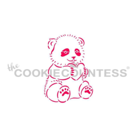 Panda with Heart Stencil