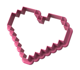 Pixel hart  cookie cutter
