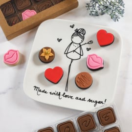 Bordje "made with love and sugar"