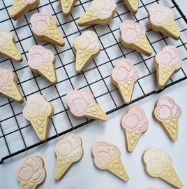 ijsje mini cookie stempel & cookie cutter 2 delig