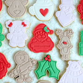 Santa banner # & cookie cutter - 2 delig