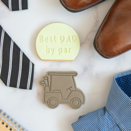 Golf kar stempel & cookie cutter - 2 delig