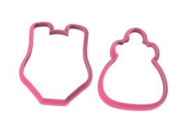 romper en flesje cookie cutters - 2 - delig