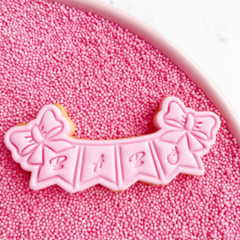 Baby banner stempel  & cookie cutter - 2 delig