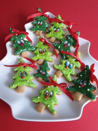 Kerstboom schuin cookie cutter