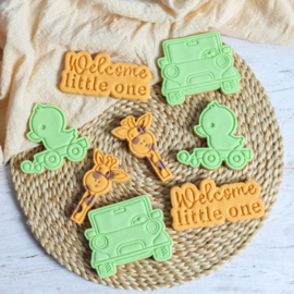 Trek eendje stempel  & cookie cutter - 2 delig