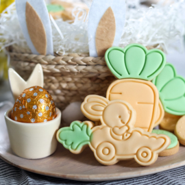 Bunny auto & cookie cutter 2 delig