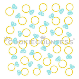 2 piece Diamond Rings Stencil