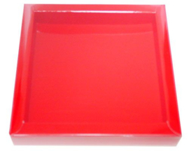venster doosje 100x100x19mm rood - 2-delig