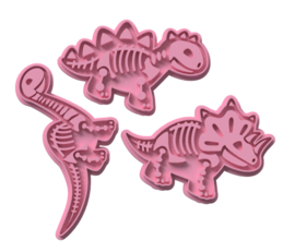 Dino stempel set & cookie cutter - 6 delig