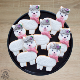Lama met das zijkant cookie cutter & hulp stencil