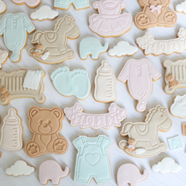 Baby banner stempel  & cookie cutter - 2 delig