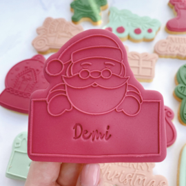 Kerst-  banner santa christmas cookie out boss & cookie cutter -  2 delig